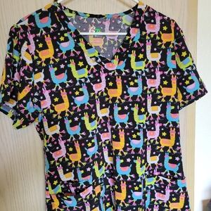 Llama Scrub Top